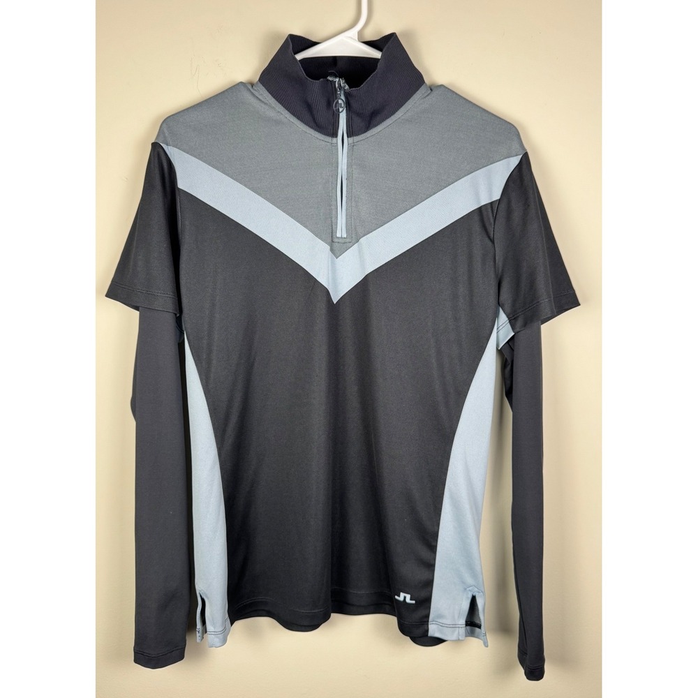 J.‎ Lindeberg Lara-TX Jaquard Quarter Zip Long Sleeve Golf Polo, Women's L